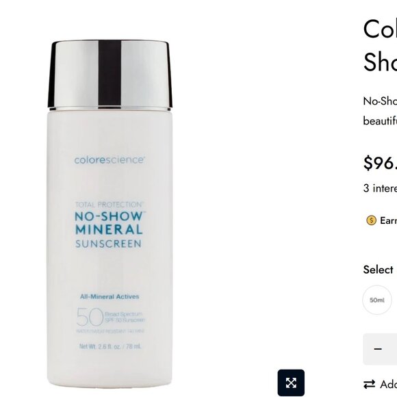 ✨CLOSET CLEAR OUT ✨COLORESCIENCE- Enviorscreen no show mineral sunscreen - large - Picture 4 of 4